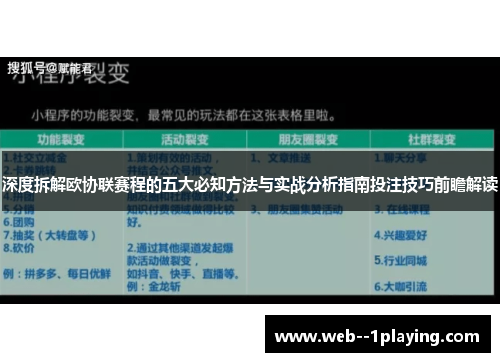 深度拆解欧协联赛程的五大必知方法与实战分析指南投注技巧前瞻解读
